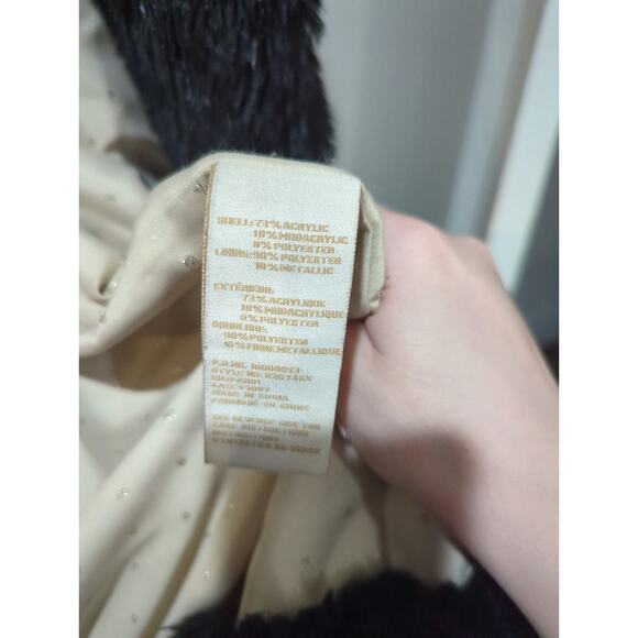 Kate Spade Black Faux Fur Back Bow Coat - Picture 5 of 7